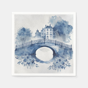 Guardanapo De Papel Paisagem de estilo Delft azul e branco