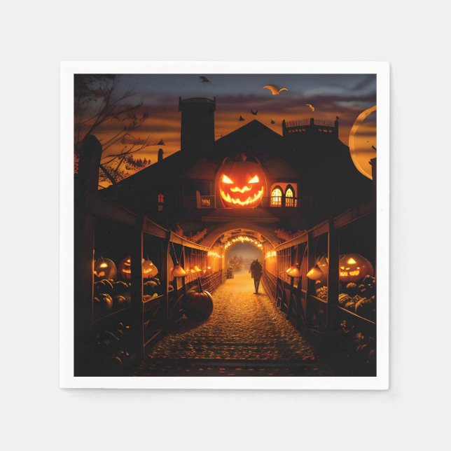 Guardanapo De Papel Paisagem de Halloween Cinco (Frente)