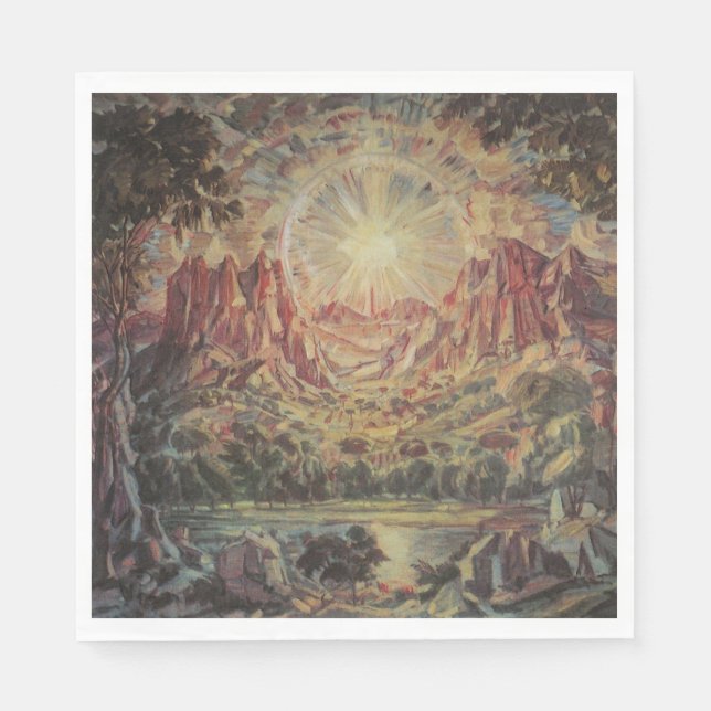 Guardanapo De Papel Paisagem de montanha (por Konstantin Bogaevsky) (Frente)