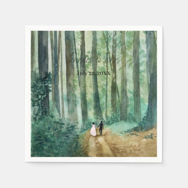 Guardanapo De Papel Paisagem florestal natural (Frente)