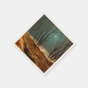 Guardanapo De Papel Paisagem no inverno em Lua por Carl Blechen