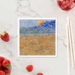 Guardanapo De Papel Paisagem noturna com Lua Ascensão por Van Gogh