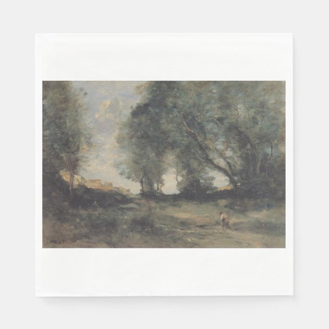 Guardanapo De Papel Paisagem (por Camille Corot) (Frente)