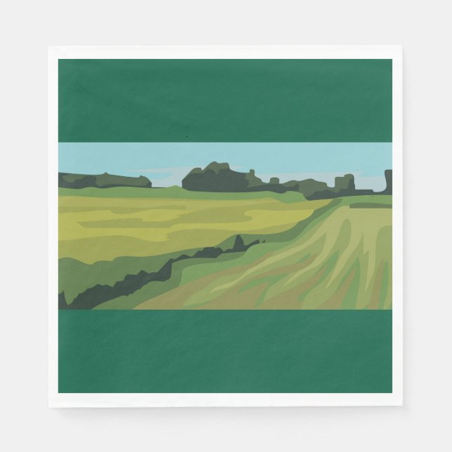 Guardanapo De Papel Paisagem Rural Verde (Frente)