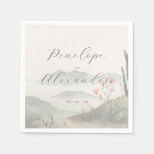 Guardanapo De Papel Paisagem Serena em Aquarela Pastel