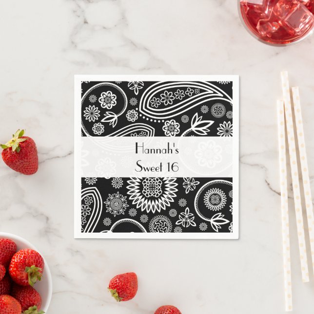 Guardanapo De Papel Paisley Pattern, Persa Paisley, Boteh, Sweet 16 (Insitu)