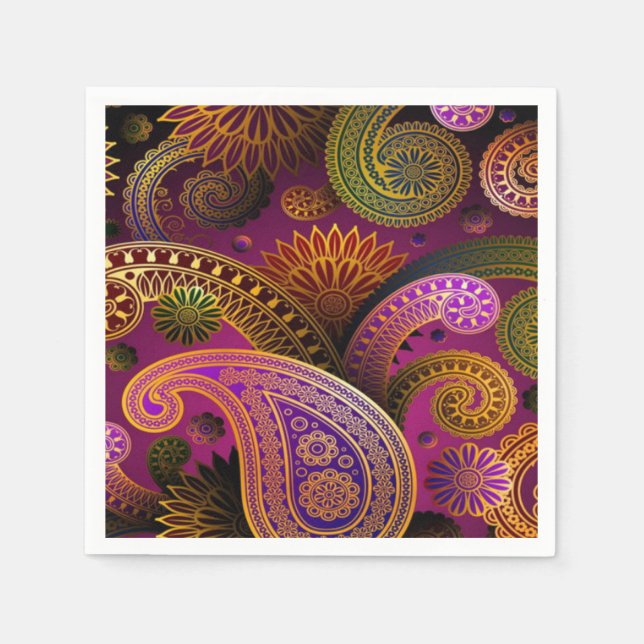 Guardanapo De Papel Paisley Purple (Frente)