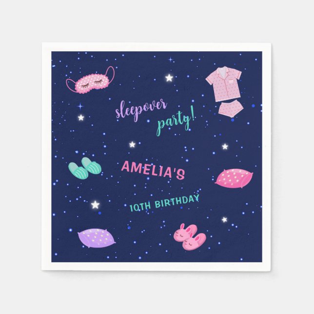 Guardanapo De Papel Pajama Birthday Paper Napkin (Frente)