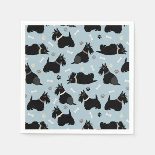 Guardanapo De Papel Palangres Terrier e Ossos Negros