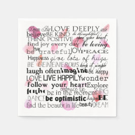Guardanapo De Papel Palavras Inspiracionais Rosa Petals