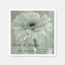 Guardanapo De Papel Pale Green Tinted Daisy Wedding