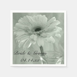 Guardanapo De Papel Pale Green Tinted Daisy Wedding