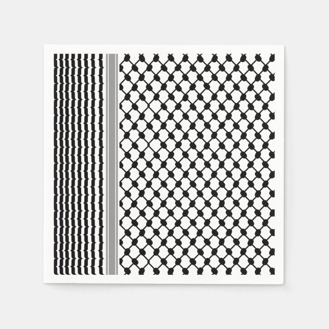 Guardanapo De Papel Palestino Hatta Keffiyeh Kufiya Folk (2 Padrão) (Frente)