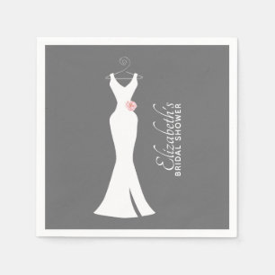 Guardanapo De Papel Palhaço branco elegante em Cinzas - Chá de panel