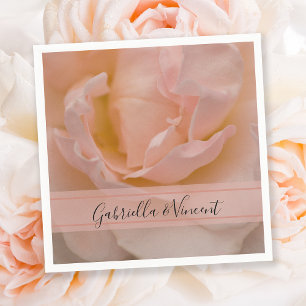 Guardanapo De Papel Pálido cora o casamento floral do rosa cor-de-ros