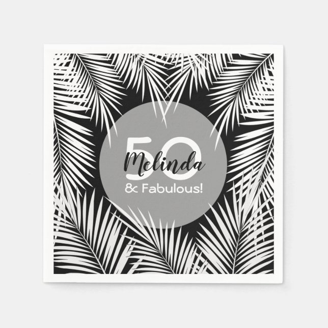 Guardanapo De Papel Palm Tree Birthday (Frente)