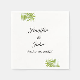 Guardanapo De Papel Palm Tree Foliage Green Watercolor Deixa Casamento