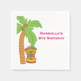 Guardanapo De Papel Palm Tree Luau Com Tiki Napkin