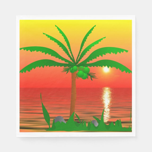 Guardanapo De Papel Palm Tree Paper Napkin (Frente)
