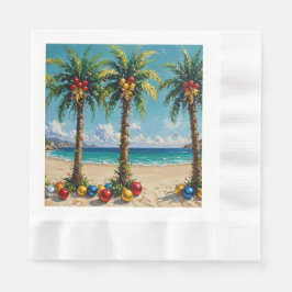 Guardanapo De Papel  Palm Tree Tropical Beach Christmas