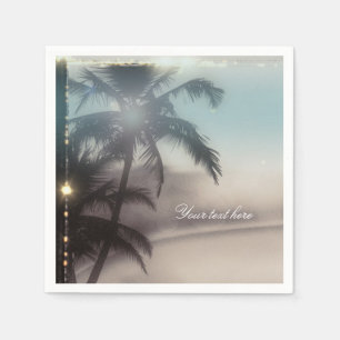 Guardanapo De Papel Palm Trees Elegante Tropical Beach Party
