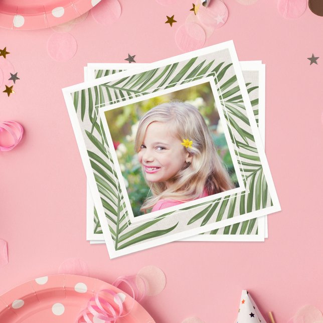 Guardanapo De Papel Palma Verde tropical deixa foto de verão (Criador carregado)