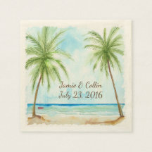 Palmeira de aquarela Papel de Casamento Personaliz