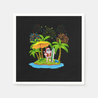 Guardanapo De Papel Palmeira de Natal - Luzes tropicais de Natal