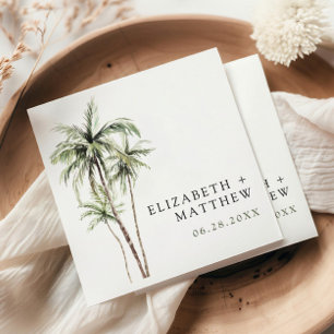 Guardanapo De Papel Palmeira Tropical Casamento Minimalista