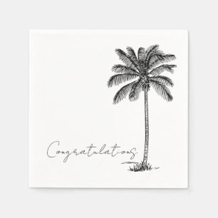 Guardanapo De Papel Palmeira Tropical Congratulações Minimal