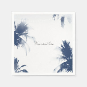 Guardanapo De Papel Palmeiras Branco Glamour Chic Moderno Tropical