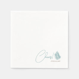 Guardanapo De Papel Palms Aqua ・ Bonito Casamento Costeiro Moderno