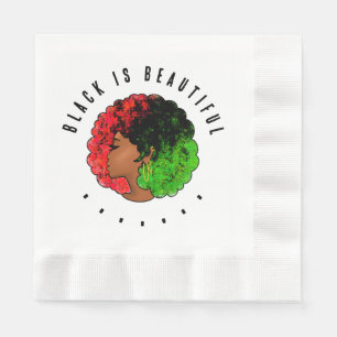 Guardanapo De Papel Pan-africana menina mulher negra verde vermelho or