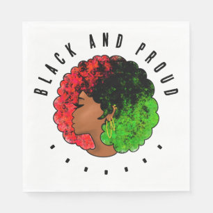 Guardanapo De Papel Pan-africana menina mulher negra verde vermelho or
