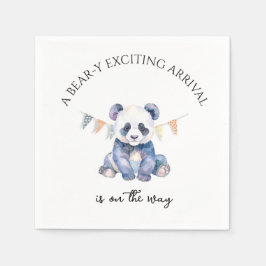 Guardanapo De Papel Panda de bebê com aquarela com bandeiras de reabas