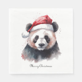 Guardanapo De Papel Panda de Natal, personalizável