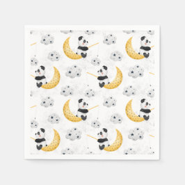 Guardanapo De Papel Panda de Pesca com Cana-de-Água Cuta