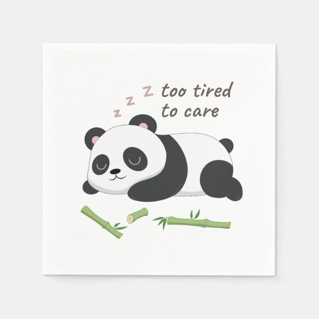 Guardanapo De Papel Panda em Modo Sono – Arte de Urso Preguiçoso Fofo (Frente)