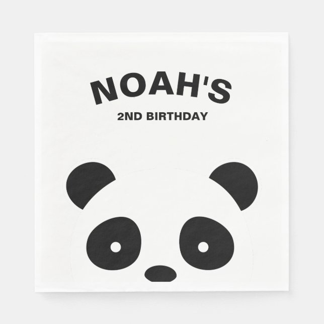 Guardanapo De Papel Panda Paper Napkins, Festa de aniversário de Panda (Frente)