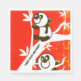 Guardanapo De Papel Pandas de Aniversário