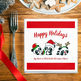 Guardanapo De Papel Pandas de Natal Personalizadas