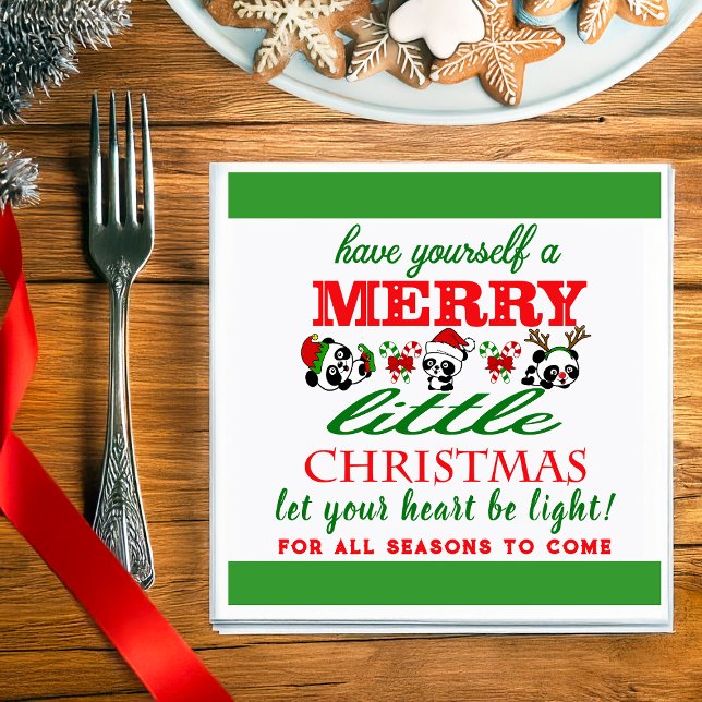 Guardanapo De Papel Pandas de Natal Personalizadas (Criador carregado)