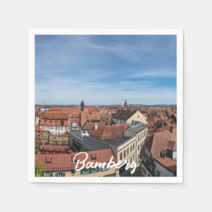 Guardanapo De Papel Panorama vê a velha cidade de cima em Bamberg