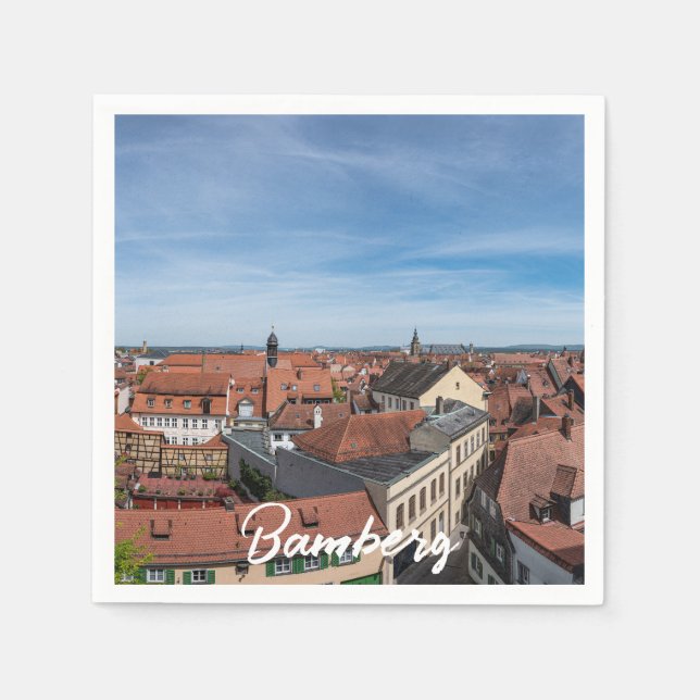 Guardanapo De Papel Panorama vê a velha cidade de cima em Bamberg (Frente)