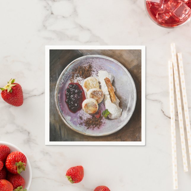 Guardanapo De Papel Panquecas de queijo com Berries - Comida Gourmet (Insitu)