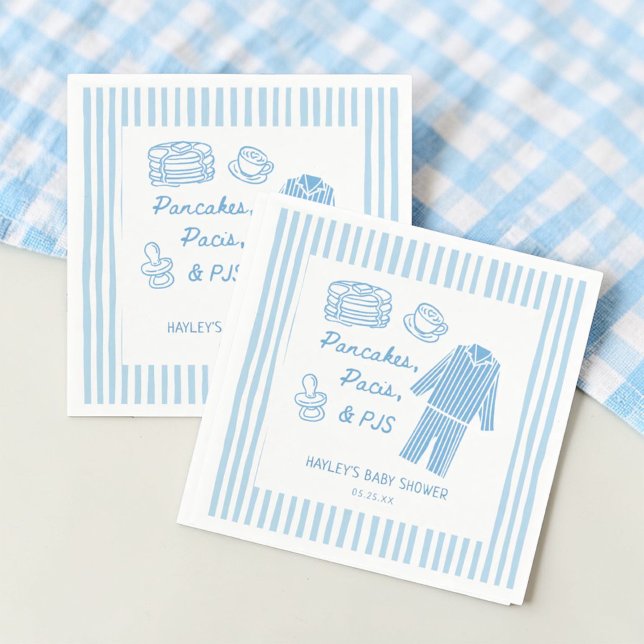 Guardanapo De Papel Panquecas, Paz e PJs Chá de Bebê Menino (Criador carregado)