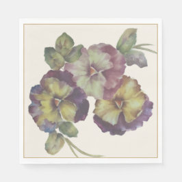 Guardanapo De Papel Pansy Cocktail pintado à mão Napkins com Antiguida