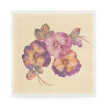 Pansy Flower Paper Napkin