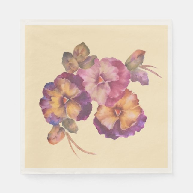 Guardanapo De Papel Pansy Flower Paper Napkin (Frente)