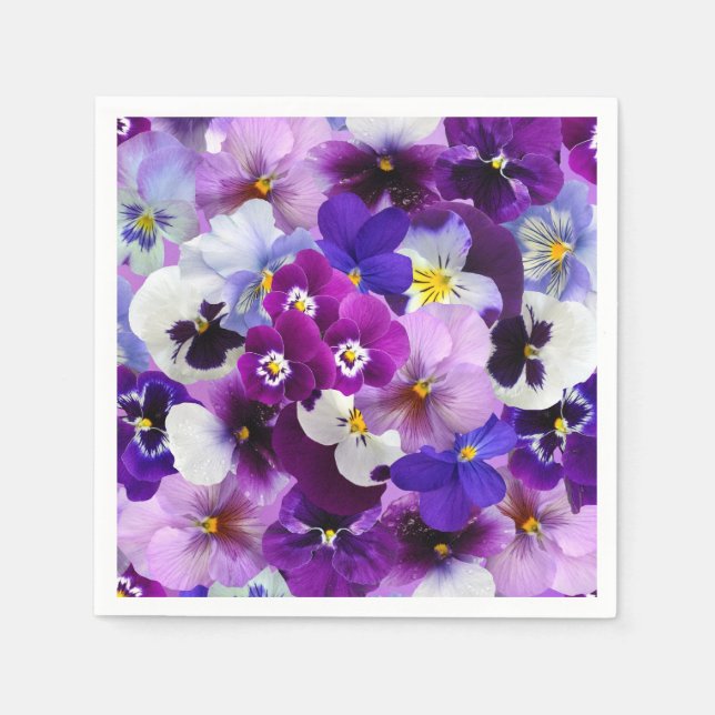 Guardanapo De Papel Pansy Flower Wallpaper Art (Frente)